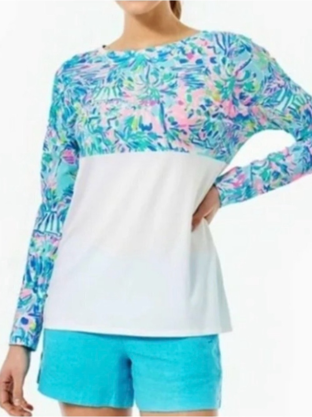 Lilly Pulitzer Blue Ibiza Cabana Cocktail Finn Top
Size Medium NWOT